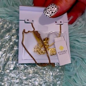 Kendra Scott flower pendant necklace blue sapphire